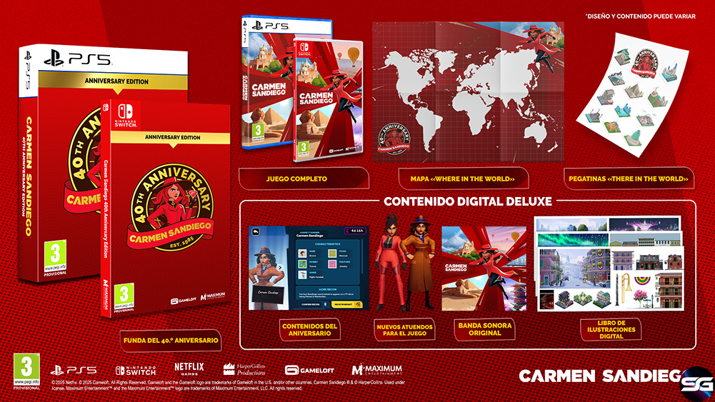 Carmen Sandiego 40th Anniversary Edition llegará en formato físico para Nintendo Switch y PlayStation 5  