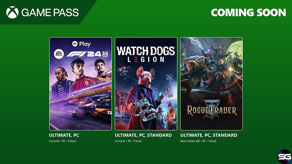 Próximamente en Game Pass: Watch Dogs: Legion, EA Sports F1 24 y Warhammer 40,000: Rogue Trader  