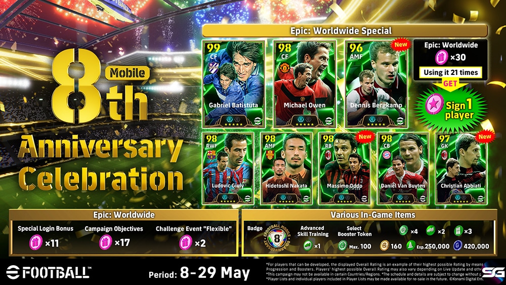 KONAMI celebra el 8º aniversario de eFootball™ Mobile con una campaña especial en el juego 