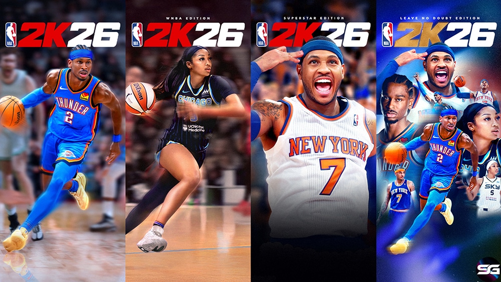 NBA® 2K26 presenta al MVP de 2025 y MVP de las Finales Shai Gilgeous-Alexander, a la All-Star de la WNBA Angel Reese y al miembro del Salón de la Fama Carmelo Anthony como atletas de portada 